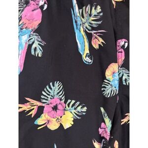 Hurley Big Boys‎ XL Board Swim Shorts Black Parrot Surf Trunks Knee Length NWT